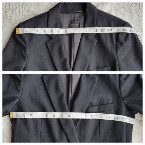 Aritzia Black Double Breasted Button Up Formal Business Textured Wool Blazer - Picture 9 of 12